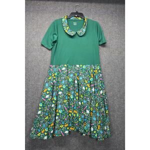 Svaha Women's Organic Cotton Peter Pan Back To School Teacher Dress Large